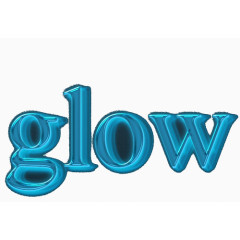 3D立体蓝色glow