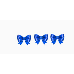 矢量蓝色三款蝴蝶结发夹头饰