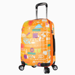 橘底插图行李箱
