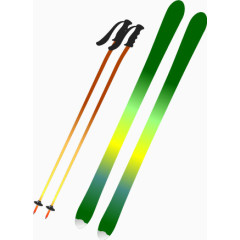 滑雪板滑雪杆矢量