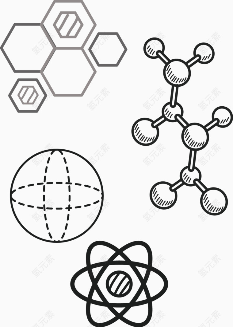 矢量手绘化学元素