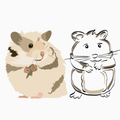 两只老鼠吃东西