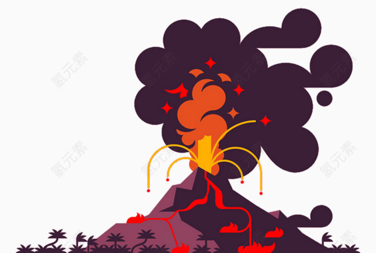 火山手绘