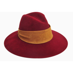 大帽檐红色礼帽
