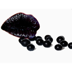 黑色的嘴唇和蓝莓
