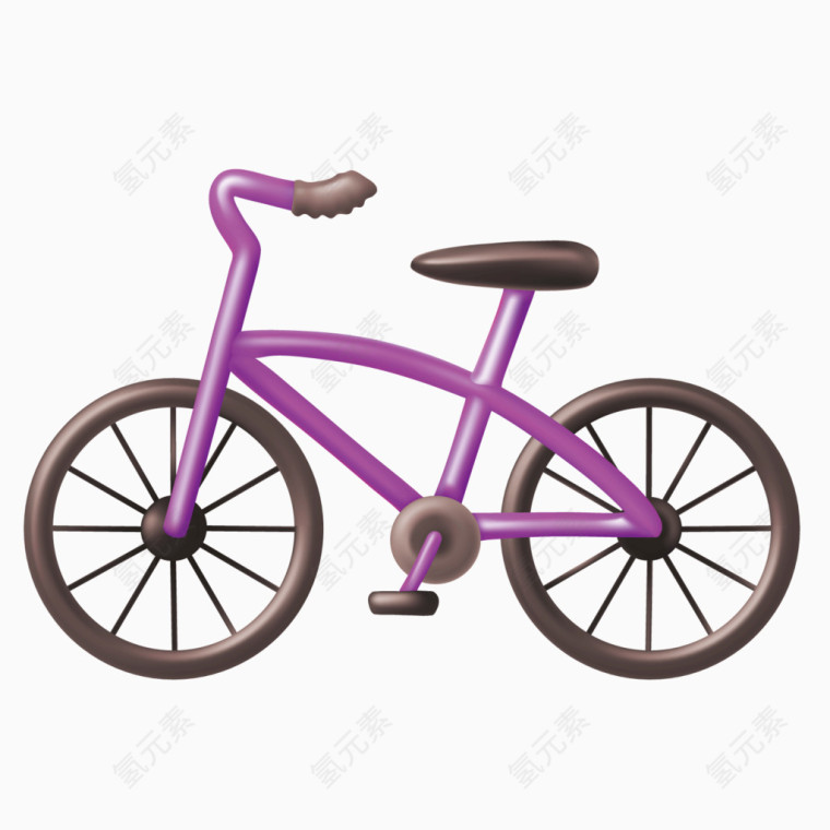 矢量紫色自行车单车赛车