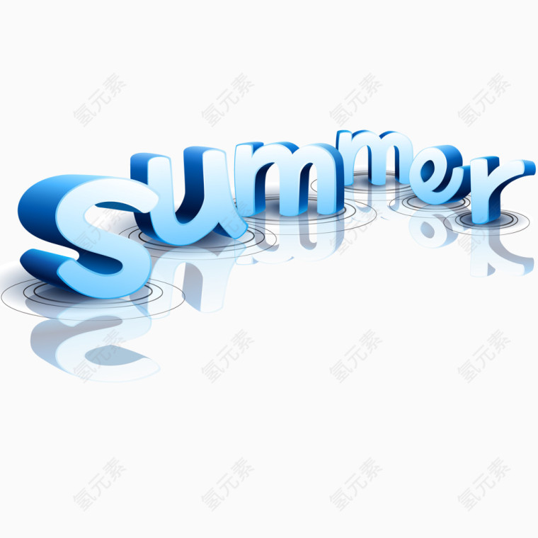 summer水位立体字矢量图