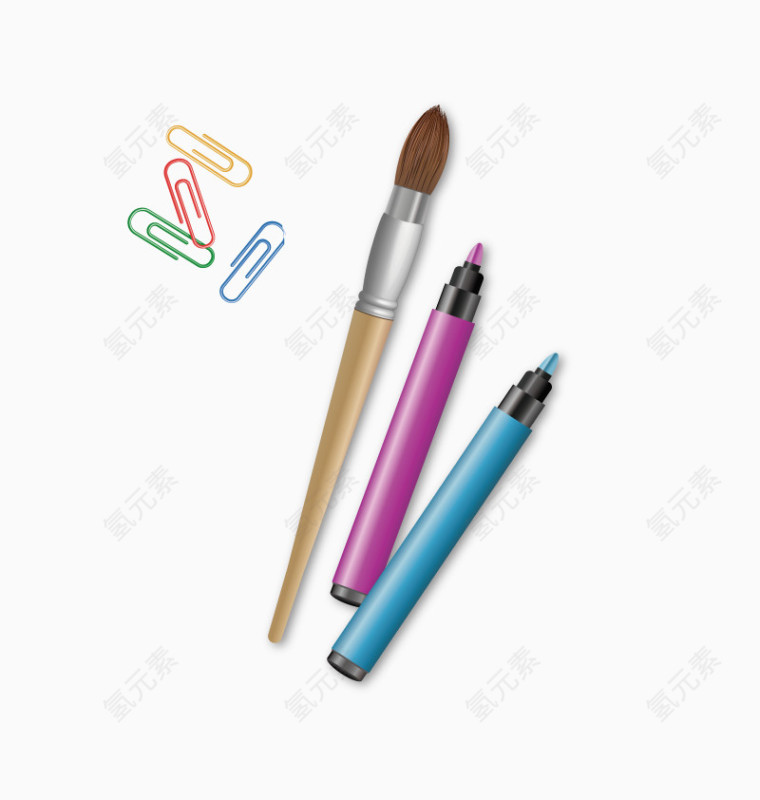 矢量彩色水笔