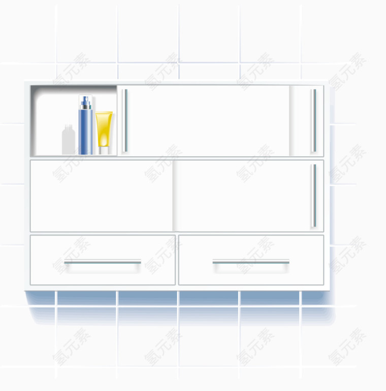 洗手盆上方的柜子矢量图