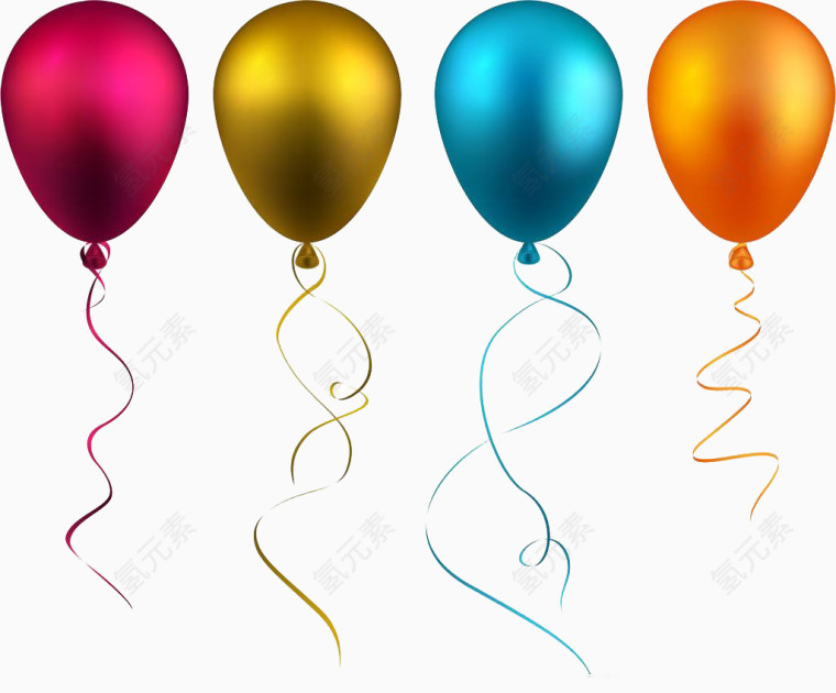 四个彩色气球