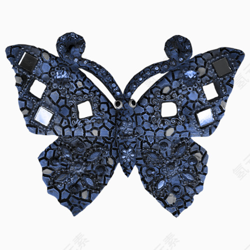 蓝色蝴蝶珠宝素材