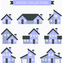 蓝紫色小房子建筑