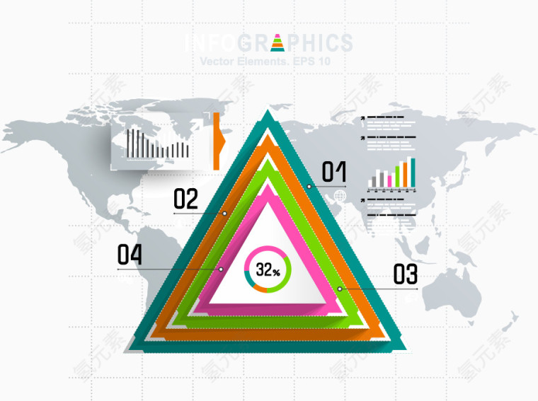 矢量PPT信息图表统计数据素材