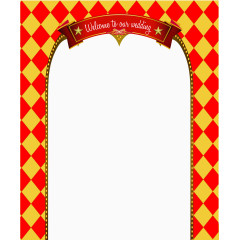 复古红黄婚礼拱门