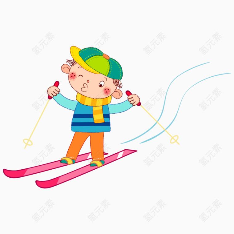 卡通滑雪
