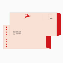 矢量红色质感商务信封