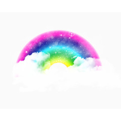 水彩云加彩虹素材背景