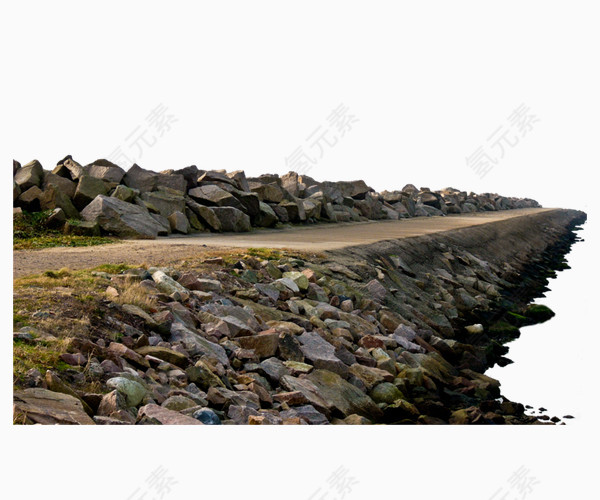 河边石头石路设计