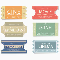 纸质电影票设计矢量素材电影券