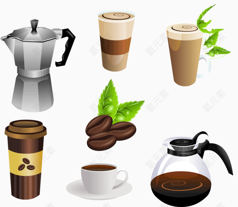 咖啡机咖啡豆咖啡杯咖啡