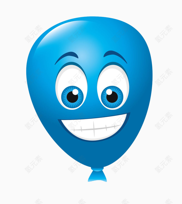 蓝色微笑气球表情