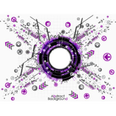 紫色科技放射圆环