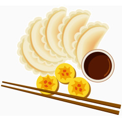 饺子醋食物海报矢量素材