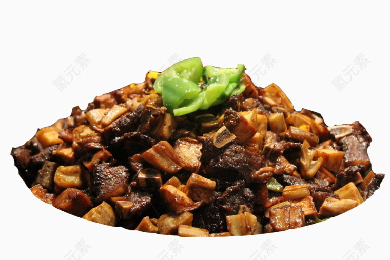 冬菇粒炒肉拌青椒