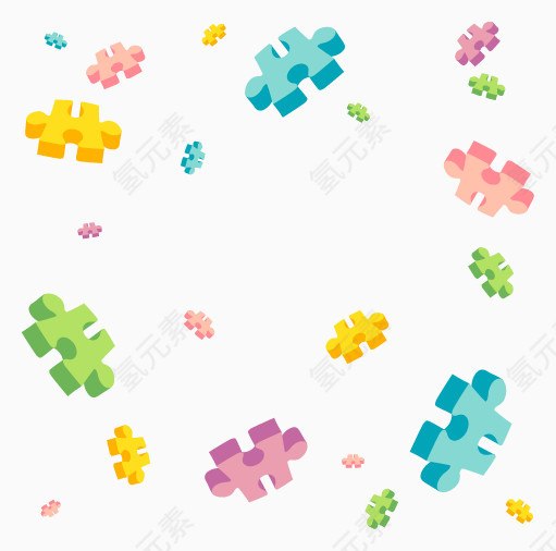 彩色漂浮图形积木