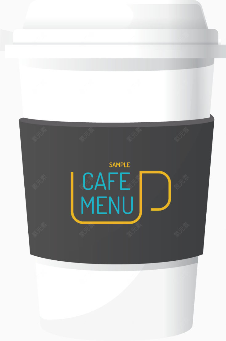矢量创意设计咖啡饮料水杯图下载