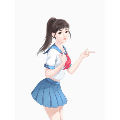 校服长发女孩