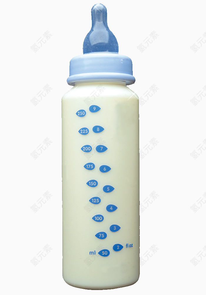 蓝色奶嘴奶瓶素材