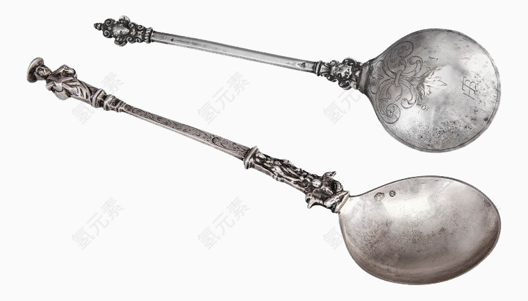复古银质勺子