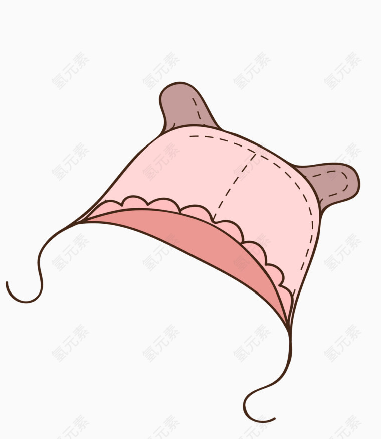 矢量粉色儿童小帽子