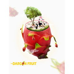 火龙果水果创意广告设计