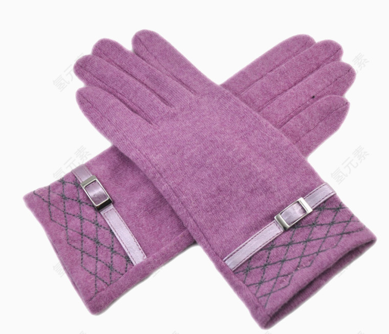 粉色女士带皮带手套