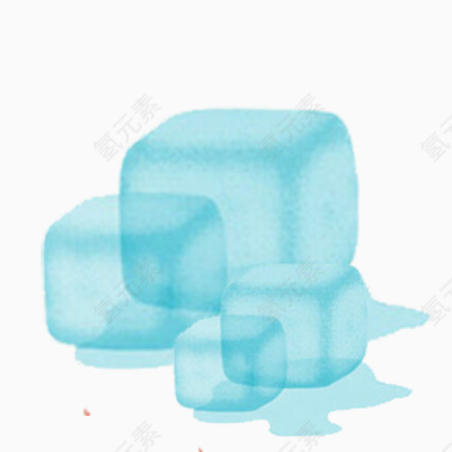 蓝色融化的冰块