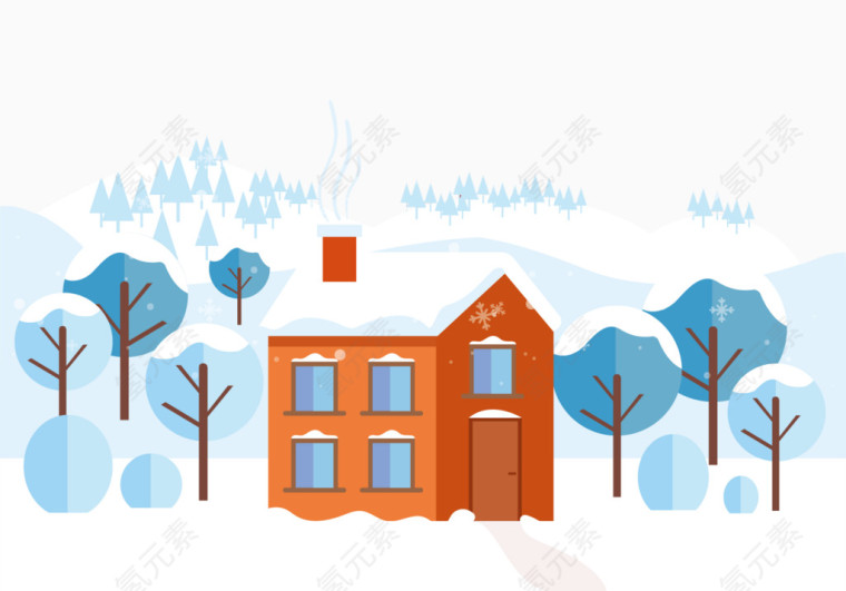 冰天雪地里的温馨小屋
