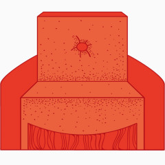 矢量红色沙发素材