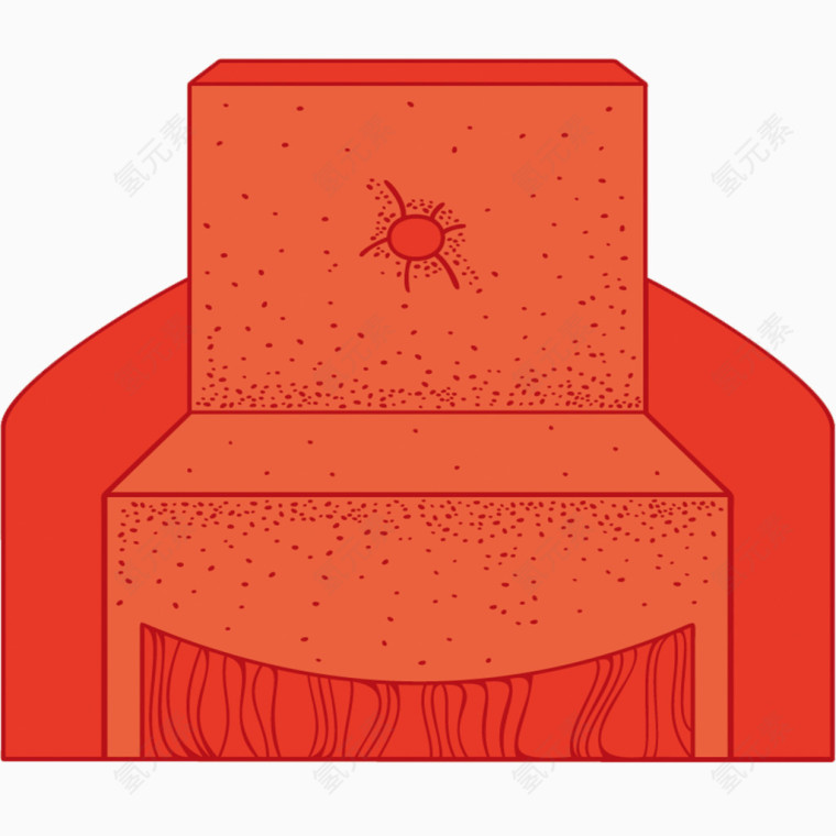 矢量红色沙发素材