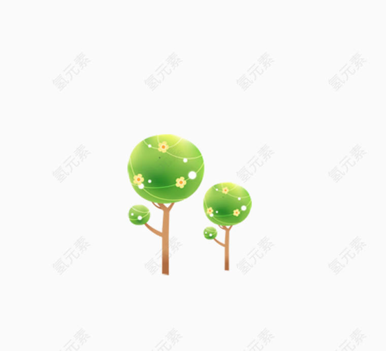 绿色清新树木装饰图案