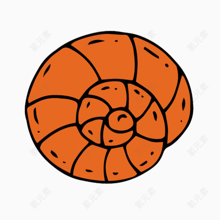 矢量橙色海螺素材