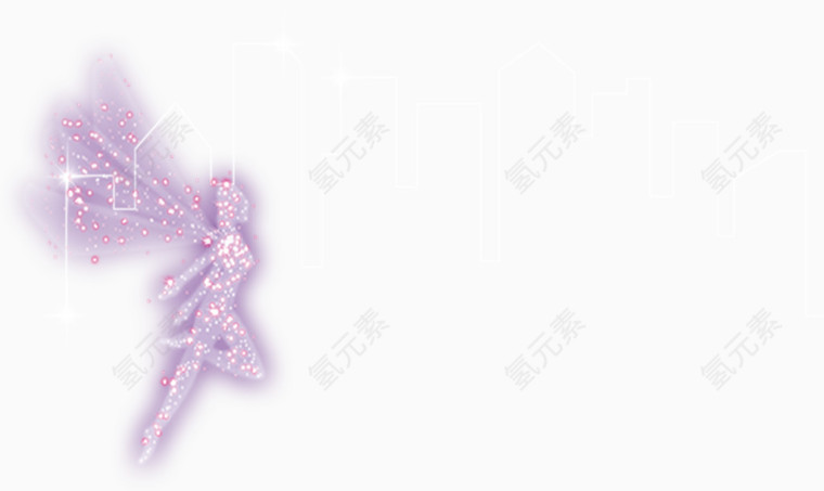 紫色剪影精灵星光