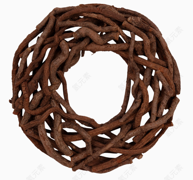 棕色枯枝圆环
