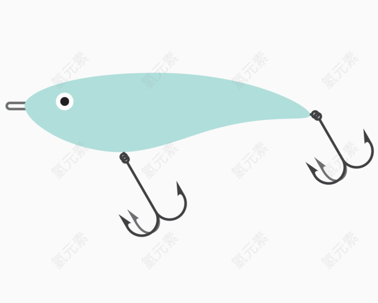 矢量卡通鱼形状鱼钩