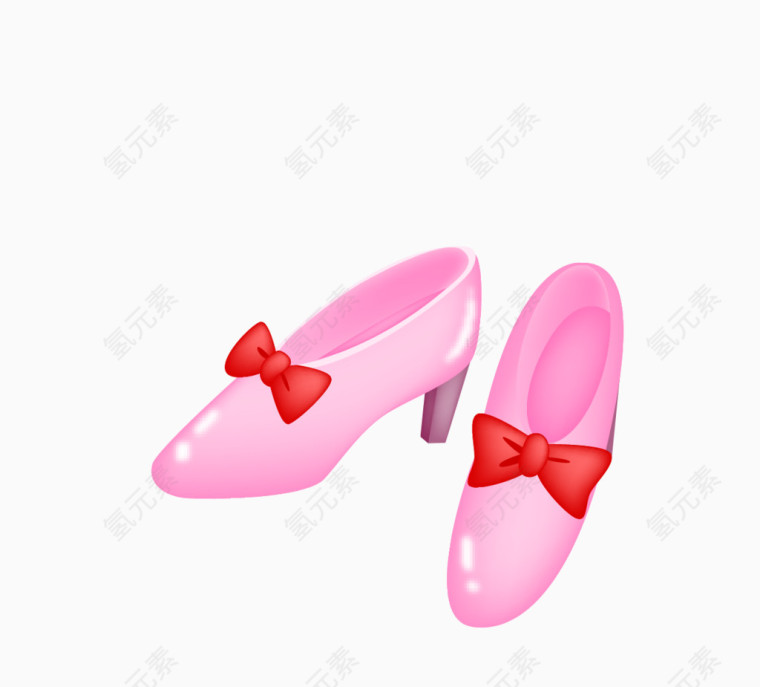 一双粉色的鞋子