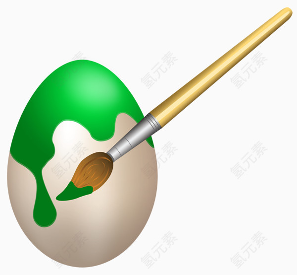 绿色染色鸡蛋画笔