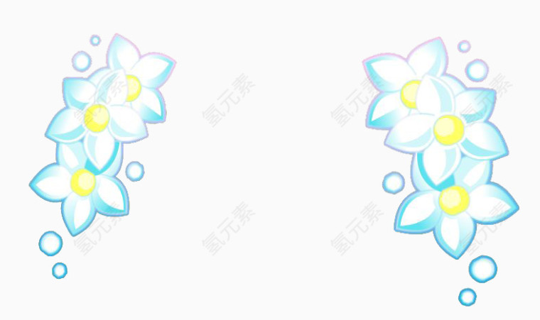 蓝白色小花朵