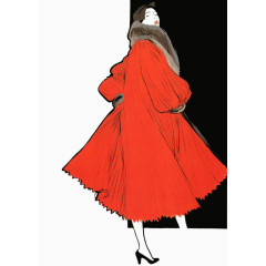 创意红色大衣女子
