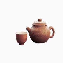 褐色茶杯茶壶素材